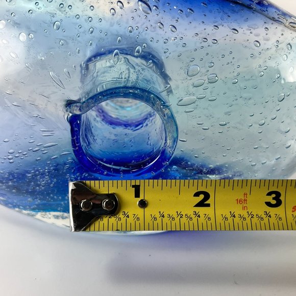 Margies Garden Vase Blue Creative Arts Hand Blown Artisan Westlake Village Cal - Picture 10 of 12
